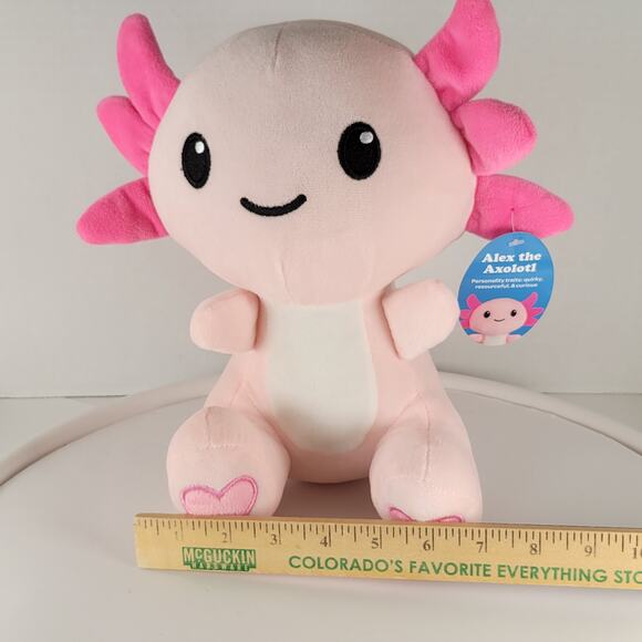 Alex the Axolotl Plush 10" Send A Friend Pink Stuffed Animal Toy Hearts Stuffie - Picture 8 of 16